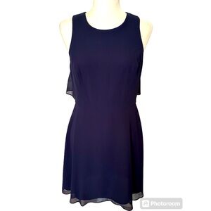BCBGeneration Navy Chiffon Sleeveless Dress Size 8